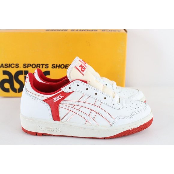 NOS Vintage 90s Asics Mens Size 6 Spell Out Outrage Lo Sneakers Shoes White Red main image 11